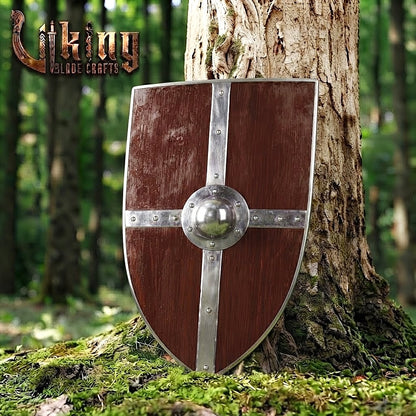 The Shield of Hastings Iron-Bound Plain Walnut Kite Shield