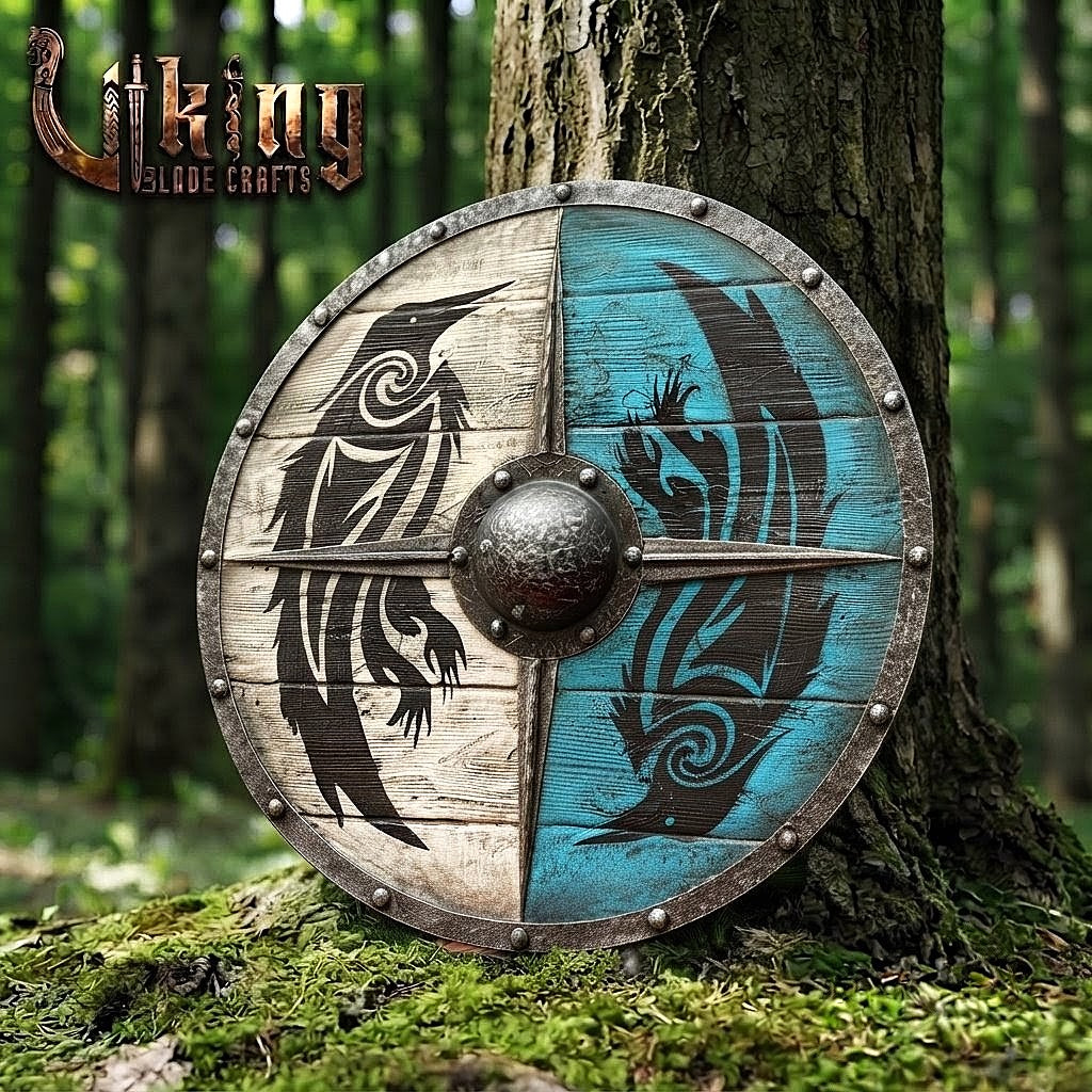 The Huginn & Muninn Vanguard: Split-Field Raven Viking Shield