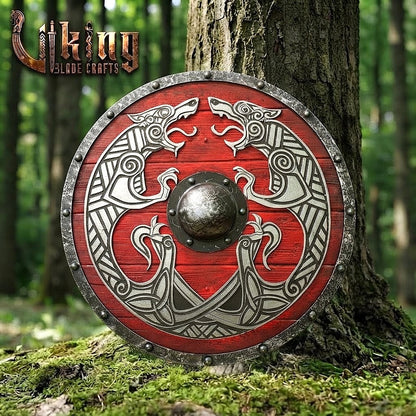 The Chase of Ragnarök 3D Steel Sköll & Hati Viking Shield