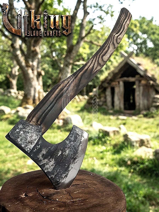 True Hand-Forged Viking Bearded Axe 30" | Hook-Beard Recurve Skeggøx