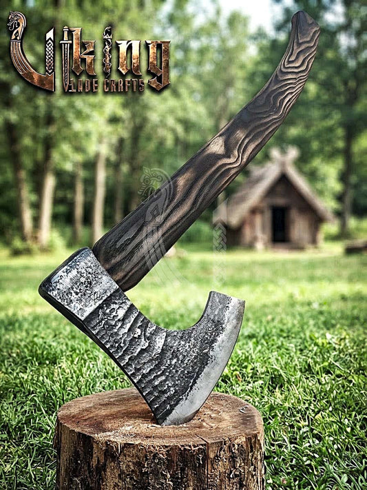 True Hand-Forged Viking Bearded Axe 30" | Fanned Skeggøx