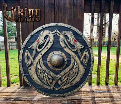 The Coils of Helheim 3D Handcrafted Iron Jörmungandr Viking Shield