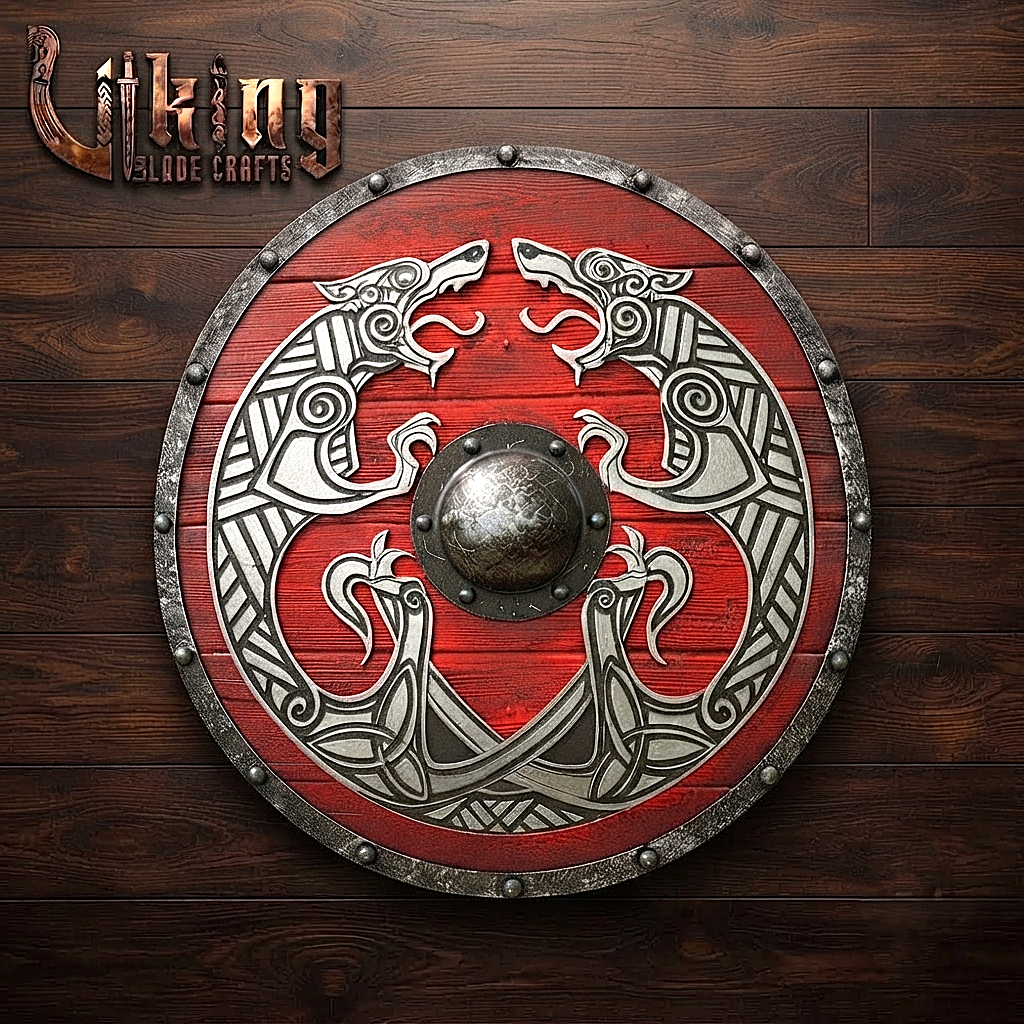 The Chase of Ragnarök 3D Steel Sköll & Hati Viking Shield