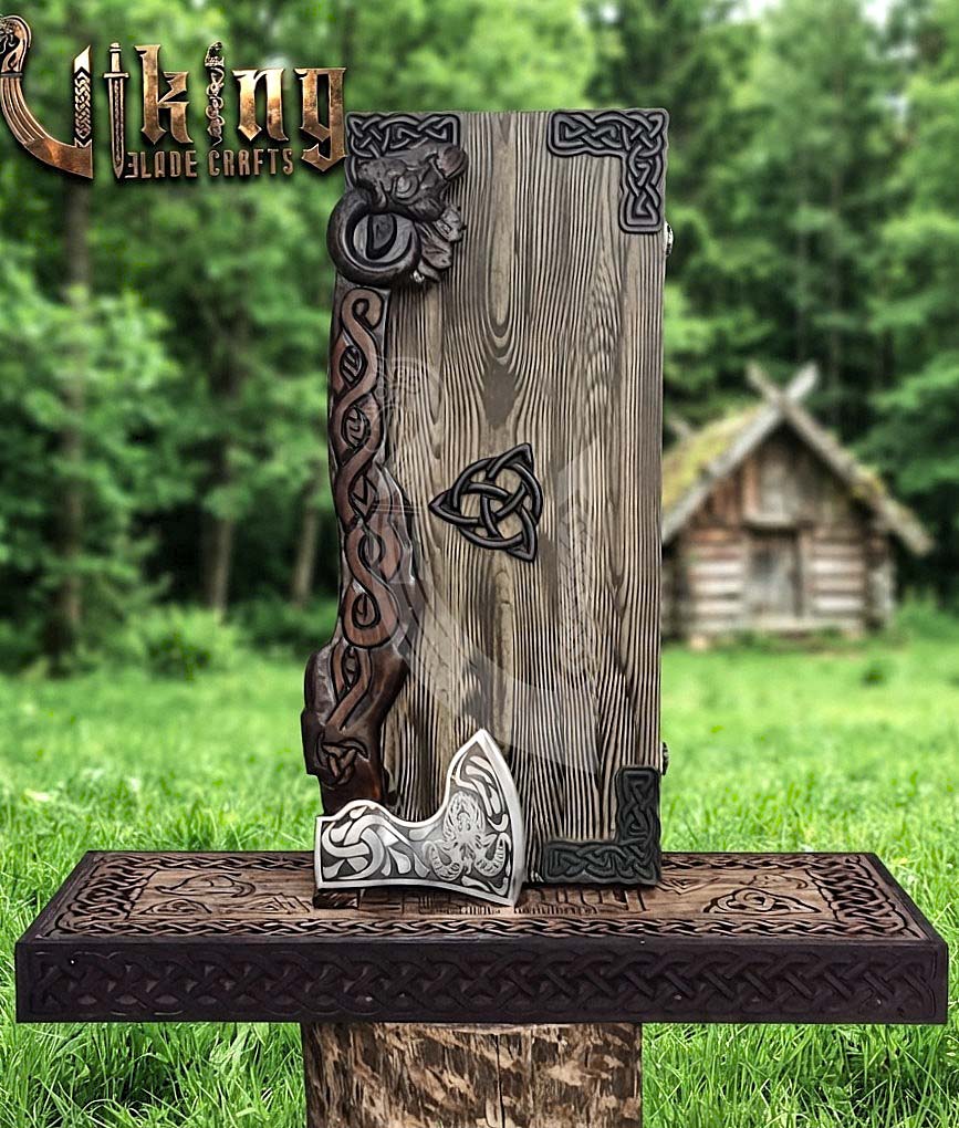 Geit Norse Axe | Goat Totem Handle | Hand Forged Steel