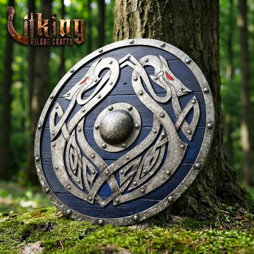 The Coils of Helheim 3D Handcrafted Iron Jörmungandr Viking Shield