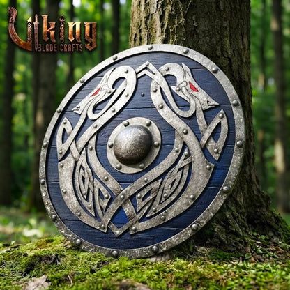The Coils of Helheim 3D Handcrafted Iron Jörmungandr Viking Shield