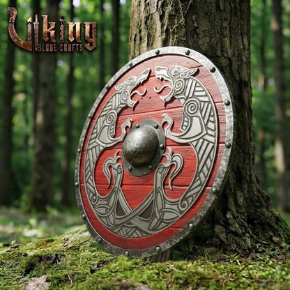The Chase of Ragnarök 3D Steel Sköll & Hati Viking Shield