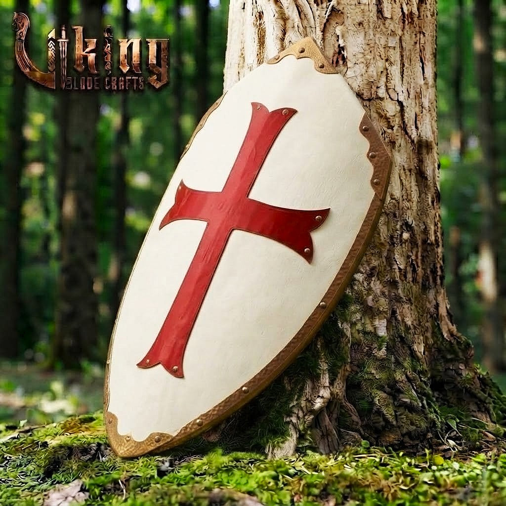 The Templar Sovereign Cross Pattée Crested Medieval Shield