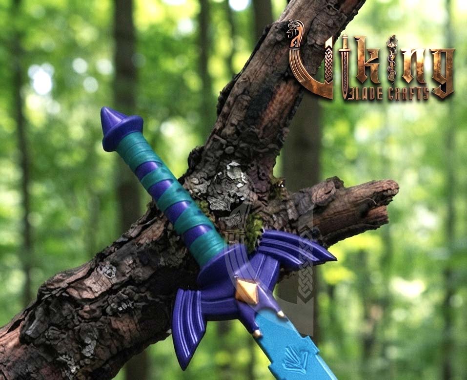 Zelda Master Sword & Hylian Shield Set — Blue Color-Plated Blade