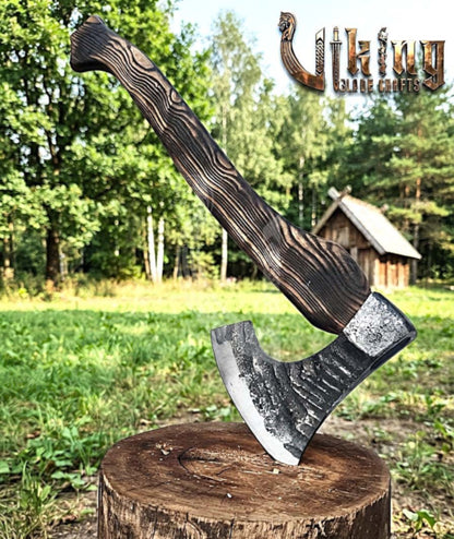 True Hand-Forged Viking Bearded Axe 30" | Diamond-Haft Skeggøx