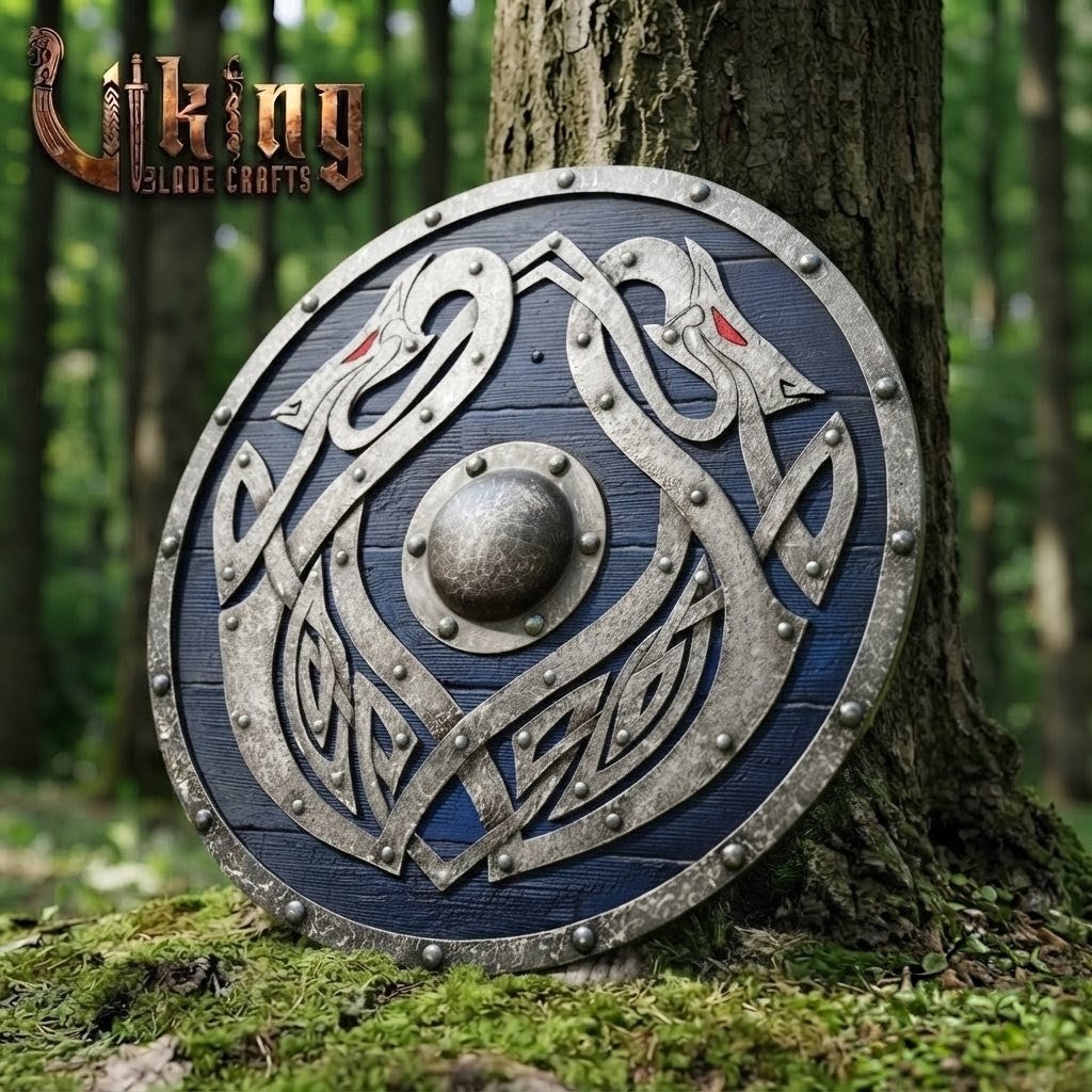 The Coils of Helheim 3D Handcrafted Iron Jörmungandr Viking Shield