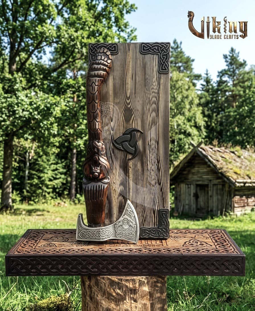Viking Bear Axe | Hand Carved Handle | Forged Steel | Bjorn