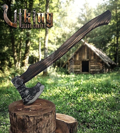 True Hand-Forged Viking Bearded Axe 30" | Heavy Duty Dark-Oxide Skeggøx