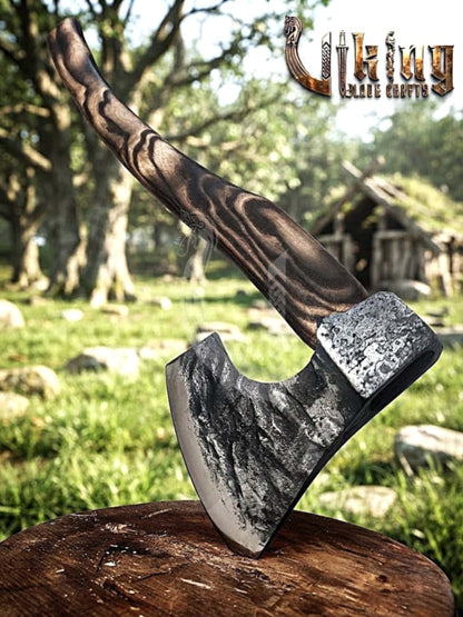 True Hand-Forged Viking Bearded Axe 30" | Hook-Beard Recurve Skeggøx