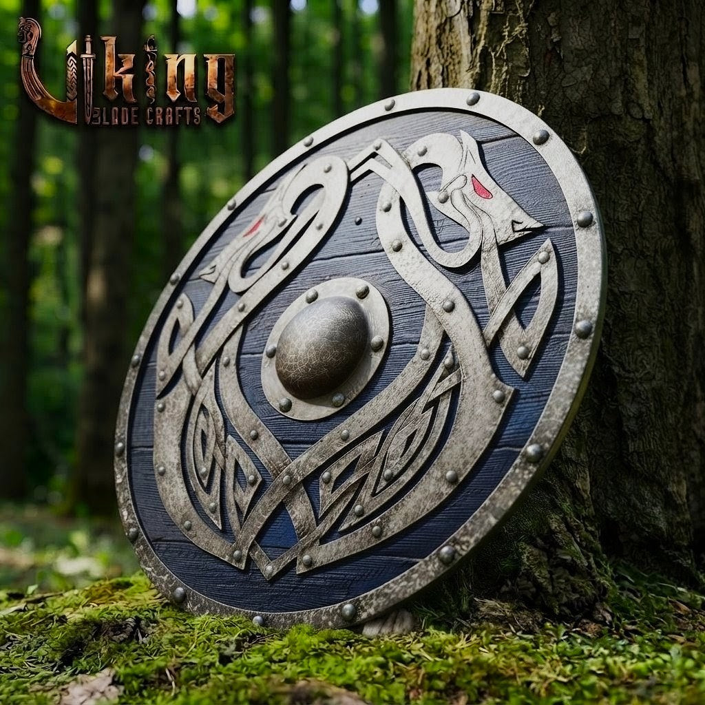 The Coils of Helheim 3D Handcrafted Iron Jörmungandr Viking Shield