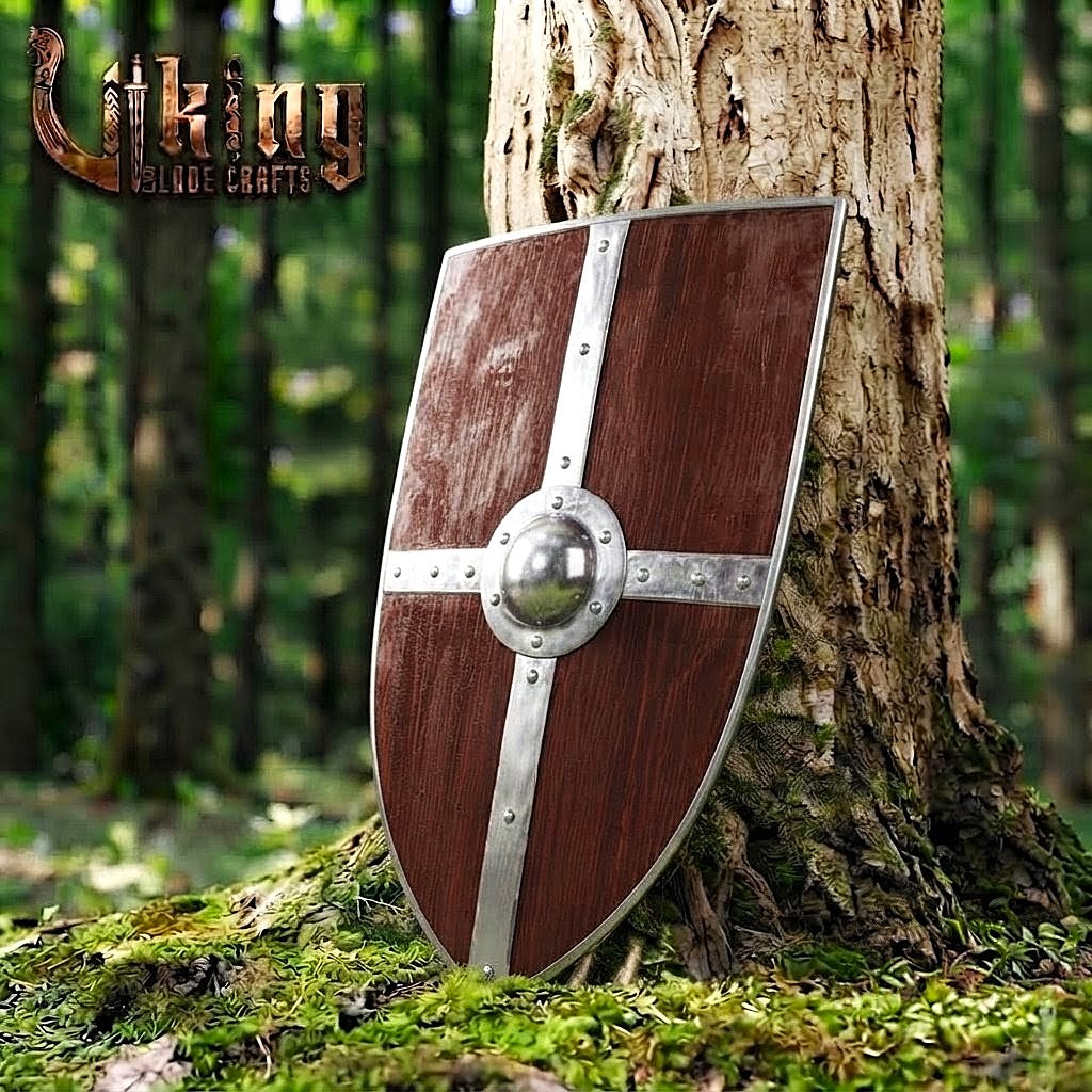 The Shield of Hastings Iron-Bound Plain Walnut Kite Shield