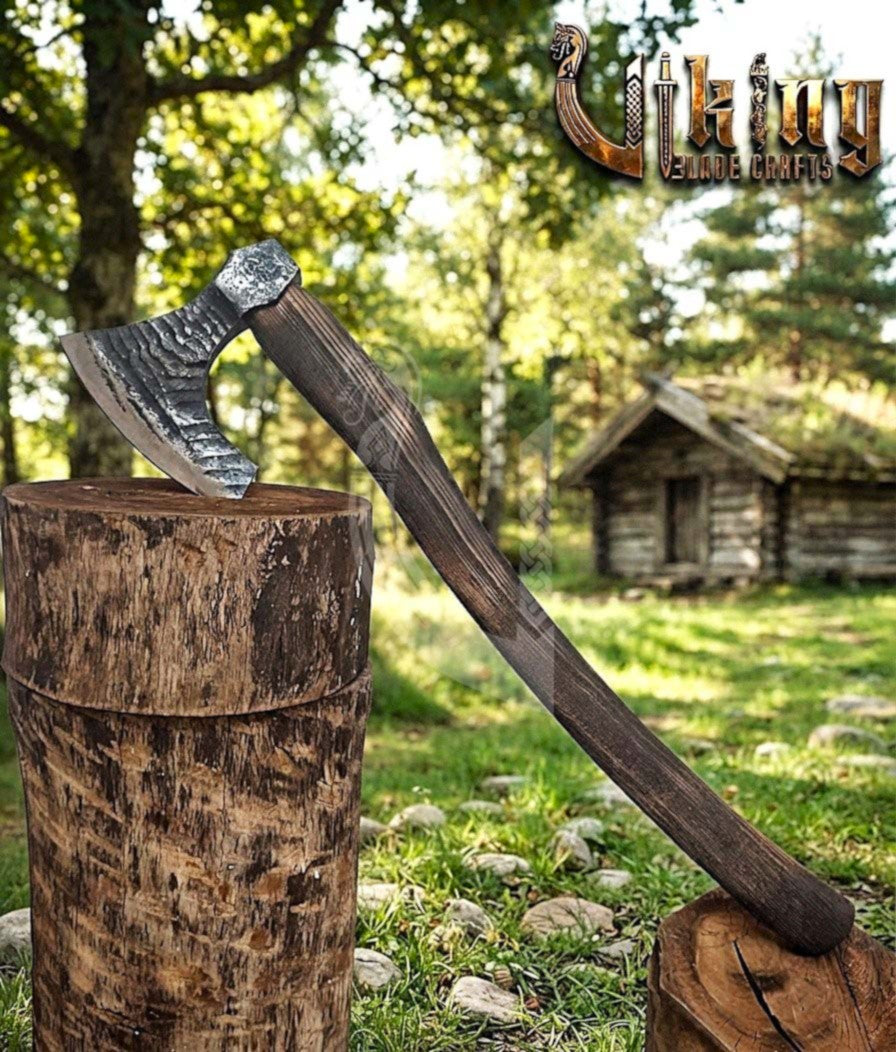True Hand-Forged Viking Bearded Axe 30" | Broad-Beard Skeggøx