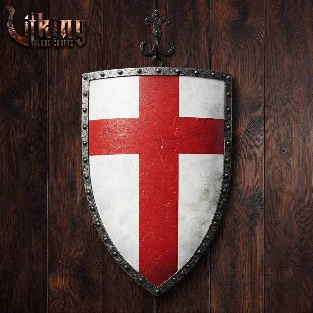 The Templar’s Vanguard St. George Cross Medieval Heater Shield