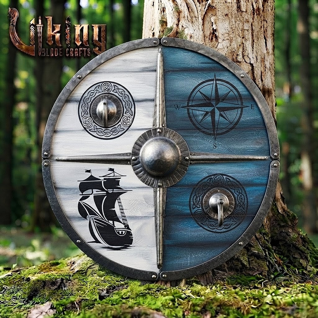 The Ran’s Ocean Compass 4-Quadrant Nautical Viking Shield