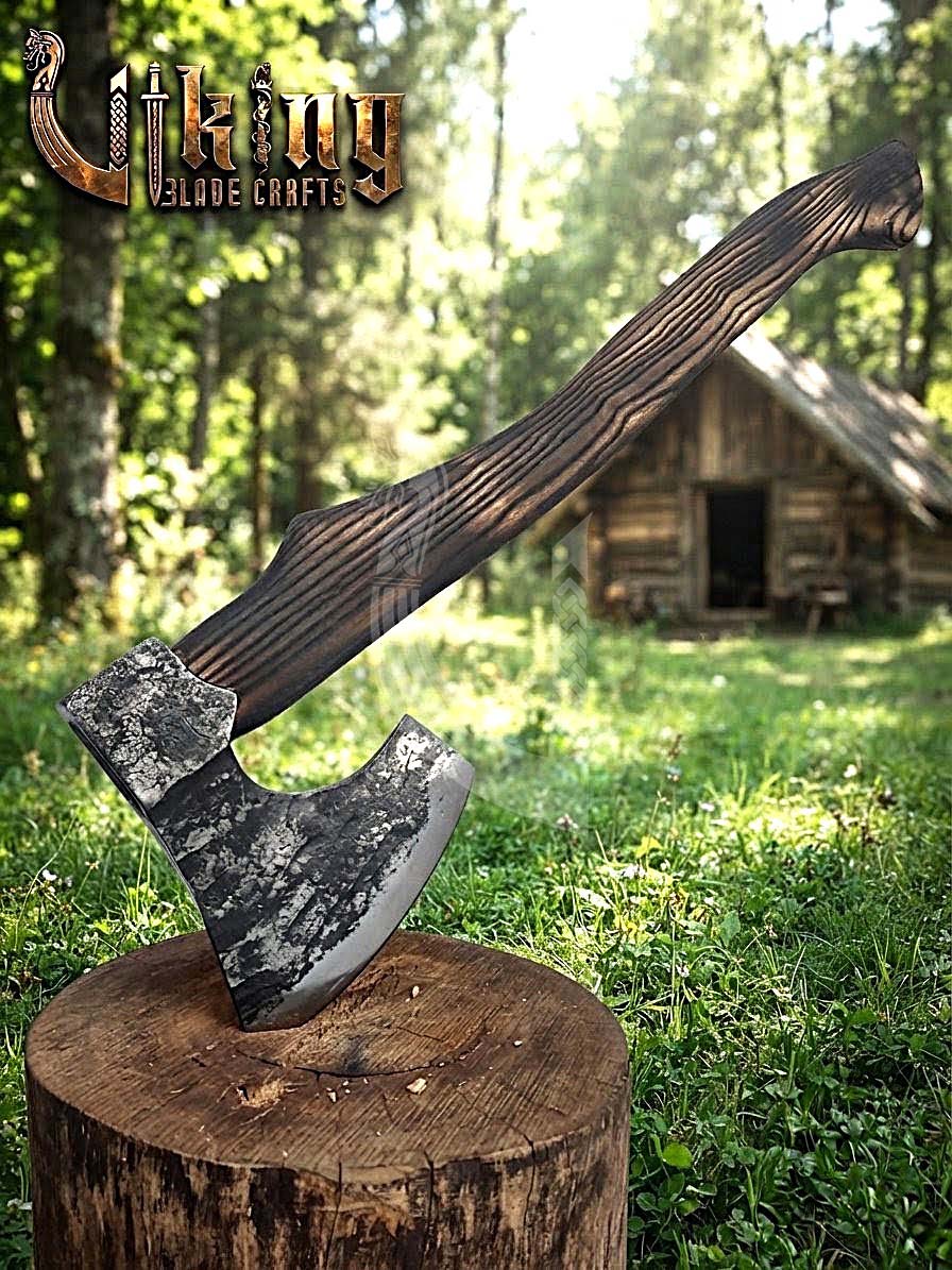 True Hand-Forged Viking Bearded Axe 30" | Heavy Duty Dark-Oxide Skeggøx