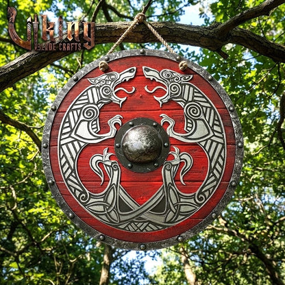 The Chase of Ragnarök 3D Steel Sköll & Hati Viking Shield