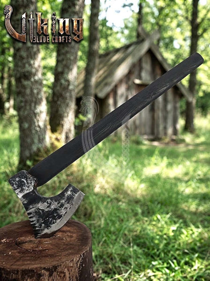 True Hand-Forged Viking Bearded Axe 30" | Corrugated Skeggøx
