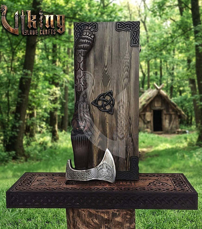 Viking Bear Axe | Hand Carved Handle | Forged Steel | Bjorn