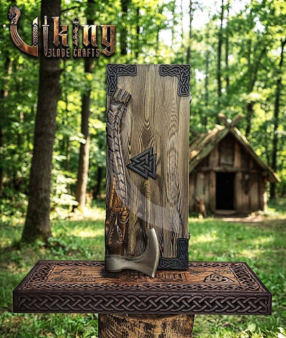 Alligator Viking Axe | Hand Carved Handle | Forged Steel