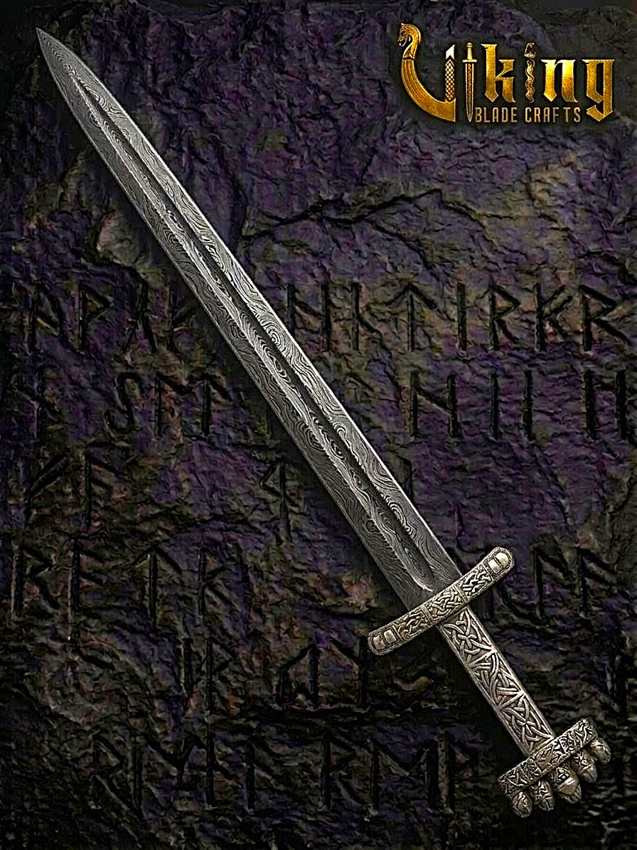 Handmade Damascus Steel Viking Sword – Medieval Replica Collectible