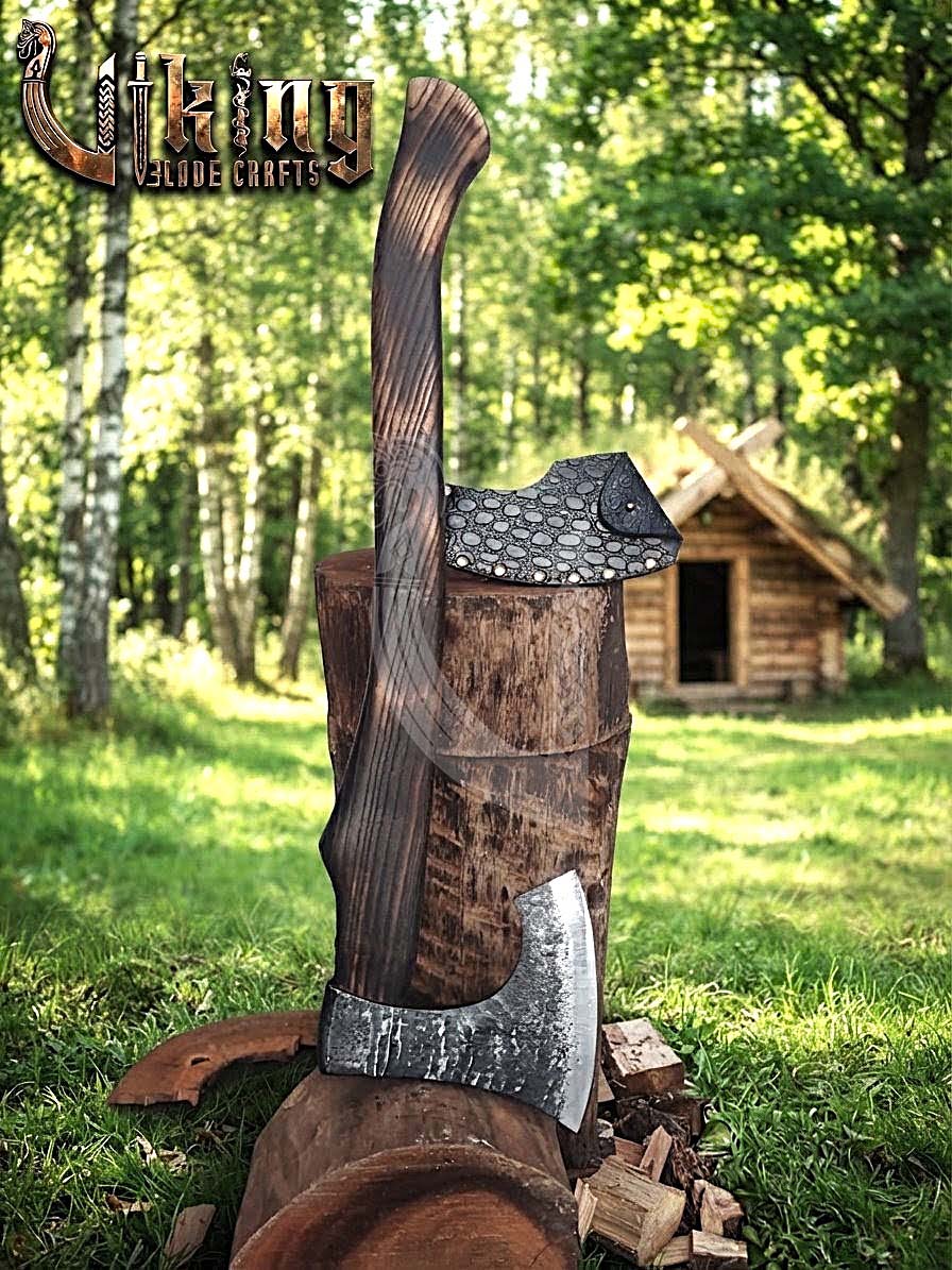 True Hand-Forged Viking Bearded Axe 30" | Recurve Fanned Skeggøx