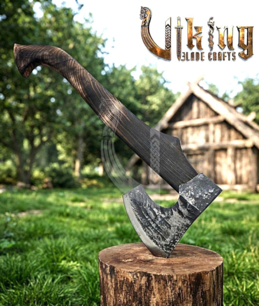 Hand-Forged Viking Bearded Axe 30" | Recurve Carbon Steel Skeggøx