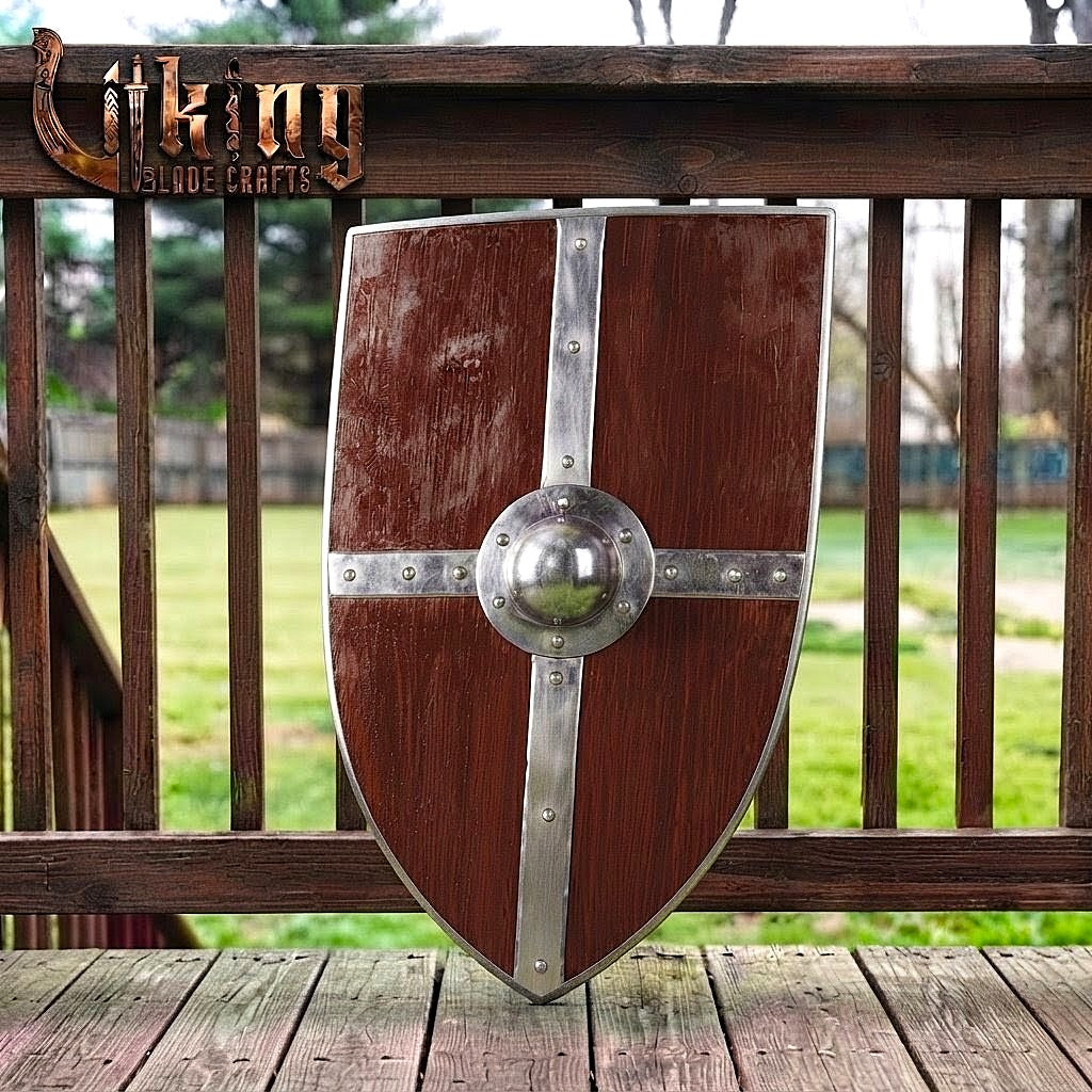 The Shield of Hastings Iron-Bound Plain Walnut Kite Shield