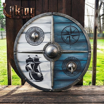 The Ran’s Ocean Compass 4-Quadrant Nautical Viking Shield
