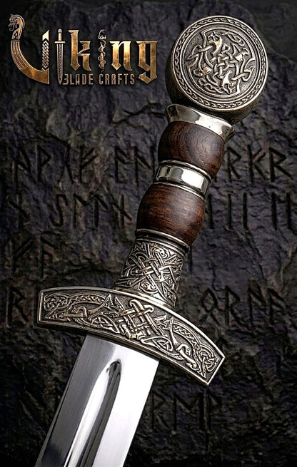 Hand-Forged Viking Sword – Custom Stainless Steel Norse Blade with Scabbard