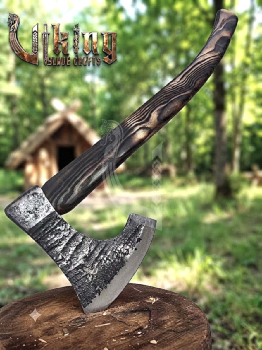 True Hand-Forged Viking Bearded Axe 30" | Fanned Skeggøx