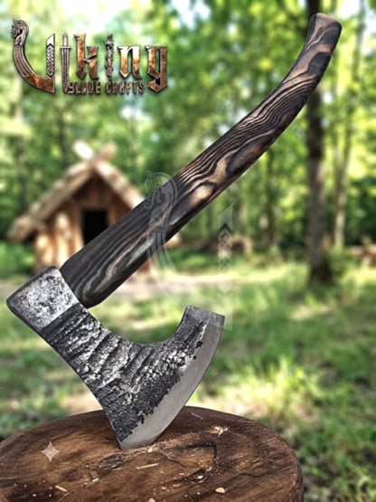 True Hand-Forged Viking Bearded Axe 30" | Fanned Skeggøx