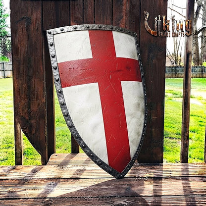 The Templar’s Vanguard St. George Cross Medieval Heater Shield