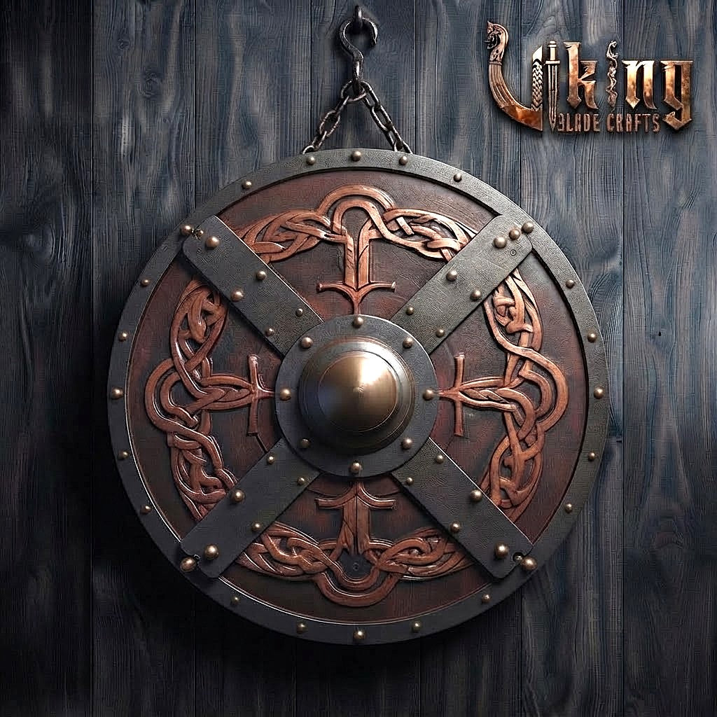 The Skjöldr of the Chieftain Handcrafted Cross-Strap Jelling Shield