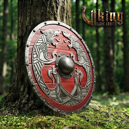 The Chase of Ragnarök 3D Steel Sköll & Hati Viking Shield