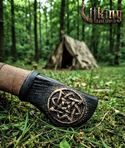Ringerike-Style Viking Axe 30" | Hand-Forged Bearded Axe with Knotwork