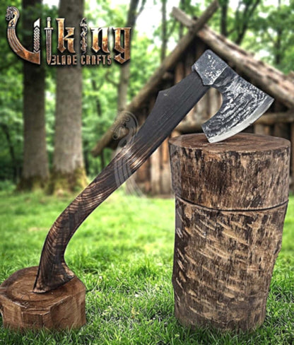 Hand-Forged Viking Bearded Axe 30" | Recurve Carbon Steel Skeggøx
