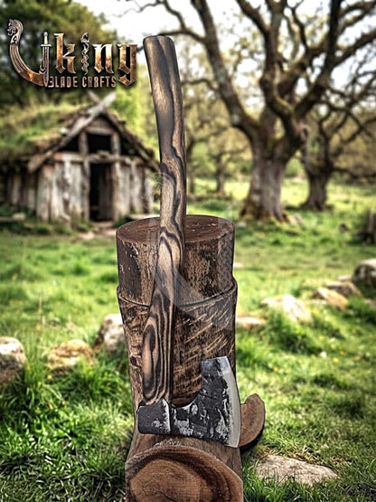 True Hand-Forged Viking Bearded Axe 30" | Hook-Beard Recurve Skeggøx