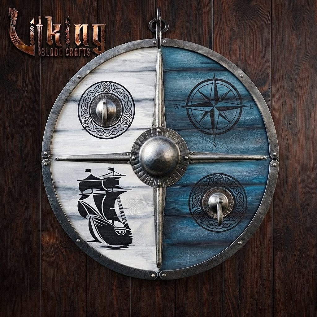 The Ran’s Ocean Compass 4-Quadrant Nautical Viking Shield