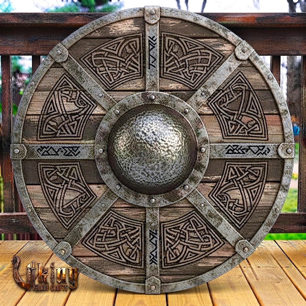 The Sovereign’s Citadel 8-Spoke Full-Armored Carved Norse Shield