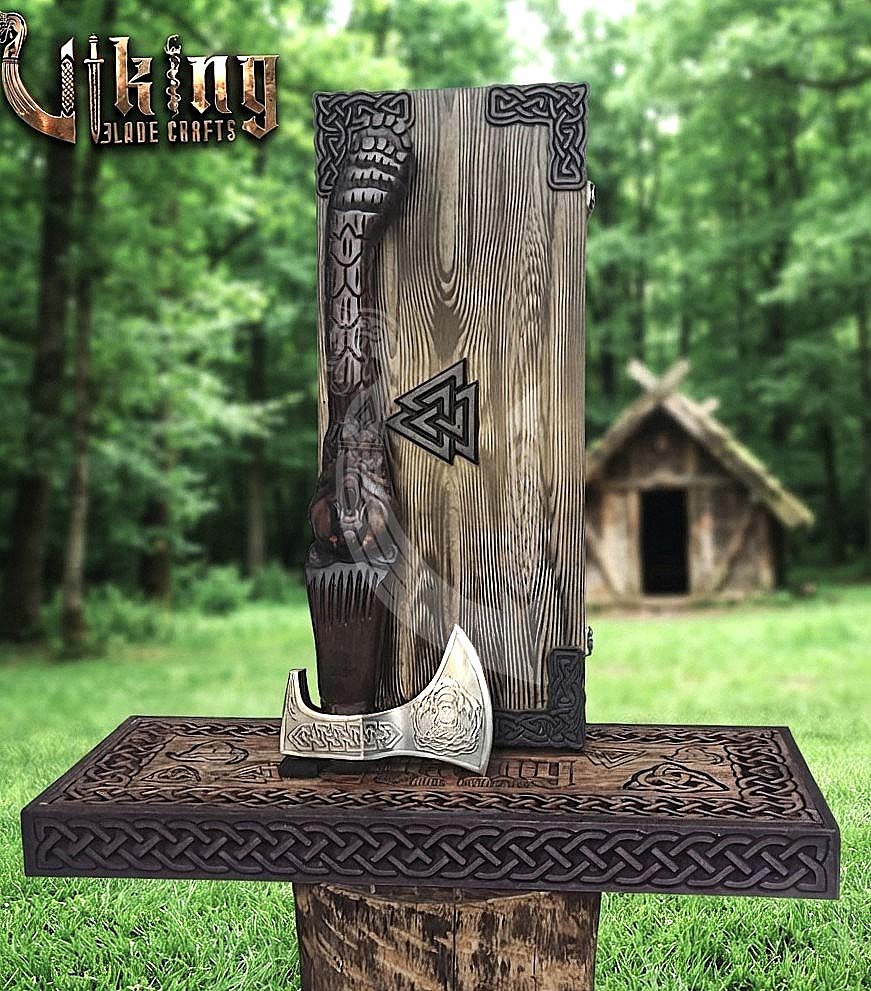 Viking Bear Axe | Hand Carved Handle | Forged Steel | Bjorn