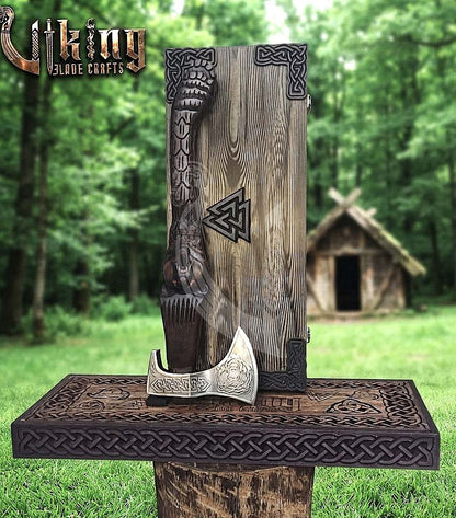 Viking Bear Axe | Hand Carved Handle | Forged Steel | Bjorn
