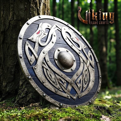 The Coils of Helheim 3D Handcrafted Iron Jörmungandr Viking Shield