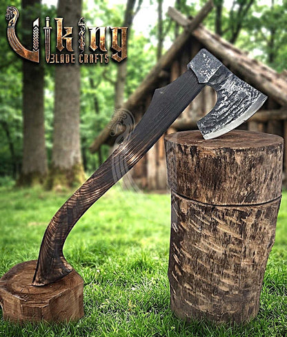Hand-Forged Viking Bearded Axe 30" | Recurve Carbon Steel Skeggøx