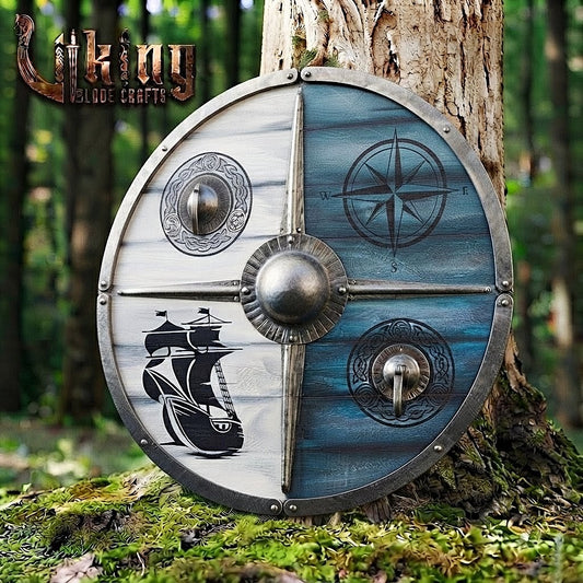 The Ran’s Ocean Compass 4-Quadrant Nautical Viking Shield