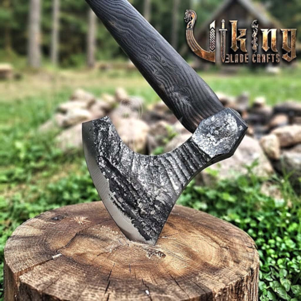 True Hand-Forged Viking Bearded Axe 30" | Fanned Broad-Beard Skeggøx